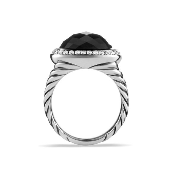 David Yurman Albion Ring-Black Onyx with Diamonds - Picture 5 of 16